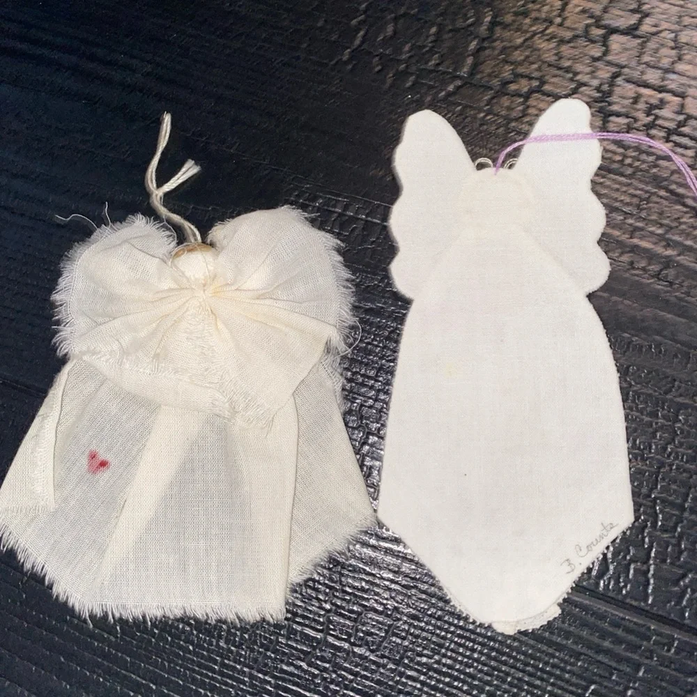 Vintage Handmade Handcrafted Handkerchief Christmas‎ Angel Ornaments (2)